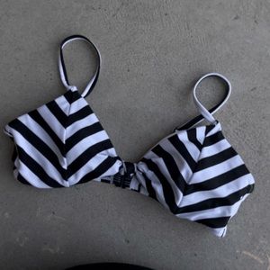 Black white bikini top